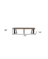 Solid Wood Dining Bench with Distressed Finish for Rustic or Traditional Decor