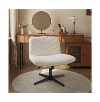 Yaheetech Fabric Swivel Desk Chair with Cross Leg