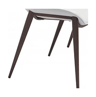 Set of Two Upholstered Faux Leather Open Back Dining Side Chairs