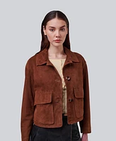Furniq Uk Women's Cropped Suede Jacket, Created for Macy's