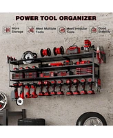 Hausource 4-Tier Large Power Tool Organizer - 12 Drill Holder, Workshop Storage Rack