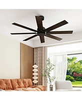 65 inch ceiling fan without light, can be used both indoors and outdoors, with remote control, reversible Dc motor, no noise, suitable for bedroom, li