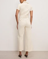 Good American Women's Fit For Success Twill Palazzo Cropped Jumpsuit