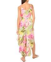 Vince Camuto Women's Floral-Print Angled-Hem Sleeveless Jumpsuit