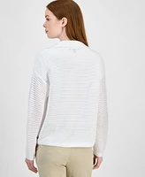 Tommy Hilfiger Women's Open-Stitch Johnny-Collar Sweater