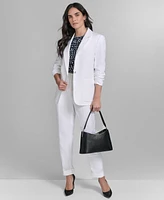 Calvin Klein Women's Linen Blend One-Button Blazer