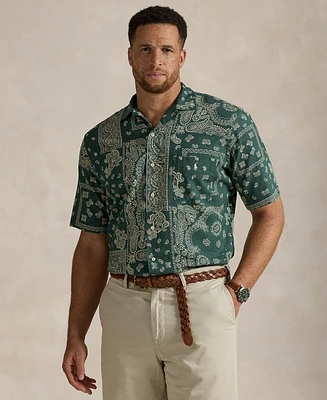 Polo Ralph Lauren Men's Big & Tall Bandanna-Print Camp Shirt