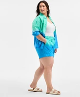 On 34th Trendy Plus Ombre Drawstring Shorts, Exclusively at Macy's