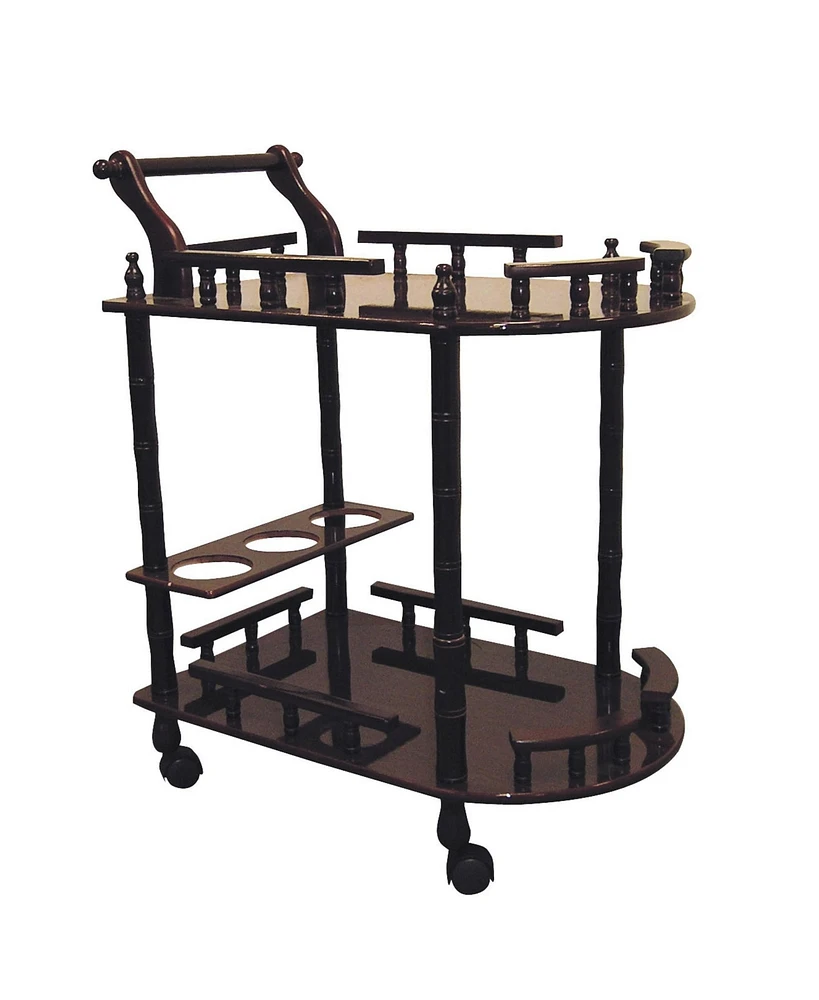 Rolling Bar Cart – Mobile Beverage Serving Cart with Shelves and Storage for Home or Kitchen