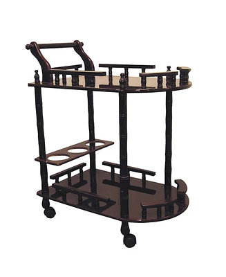 Rolling Bar Cart – Mobile Beverage Serving Cart with Shelves and Storage for Home or Kitchen