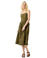 Luxely Women's Square-Neck A-Line Midi Dress
