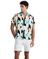 Original Penguin Men's Slim-Fit Camp Collar Terry Short-Sleeve Shirt