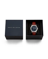 Daniel Wellington Men's Automatic Brown Leather Watch, 40mm
