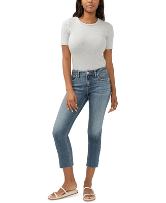 Silver Jeans Co. Women's Elyse Mid-Rise Comfort-Fit Ankle Straight-Leg