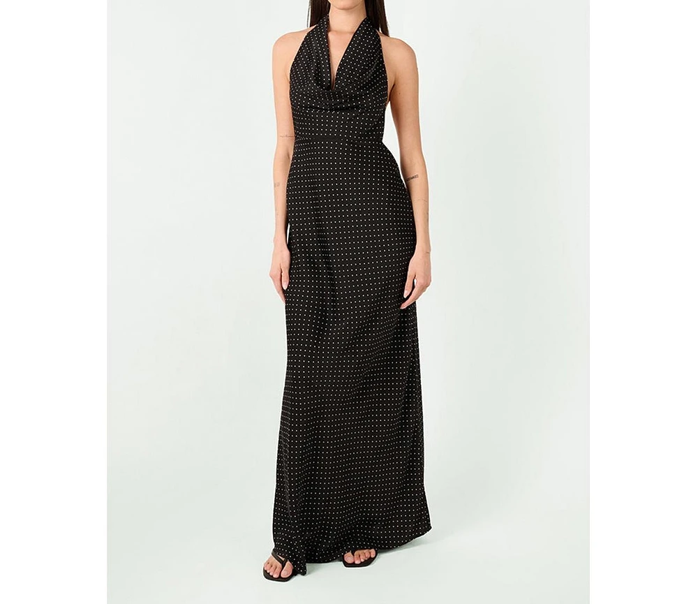 WeWoreWhat Women's Cowl Halter Maxi Dress