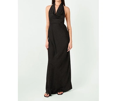 WeWoreWhat Women's Cowl Halter Maxi Dress