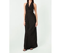 WeWoreWhat Women's Cowl Halter Maxi Dress