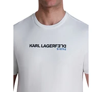 Karl Lagerfeld Paris Men's Short Sleeve Upside Down Logo Crewneck T-Shirt