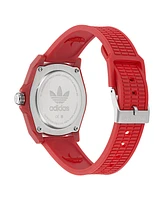 adidas Unisex Analog Red Resin Watch, 41mm