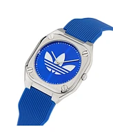 adidas Unisex Analog Blue Silicone Watch, 39mm