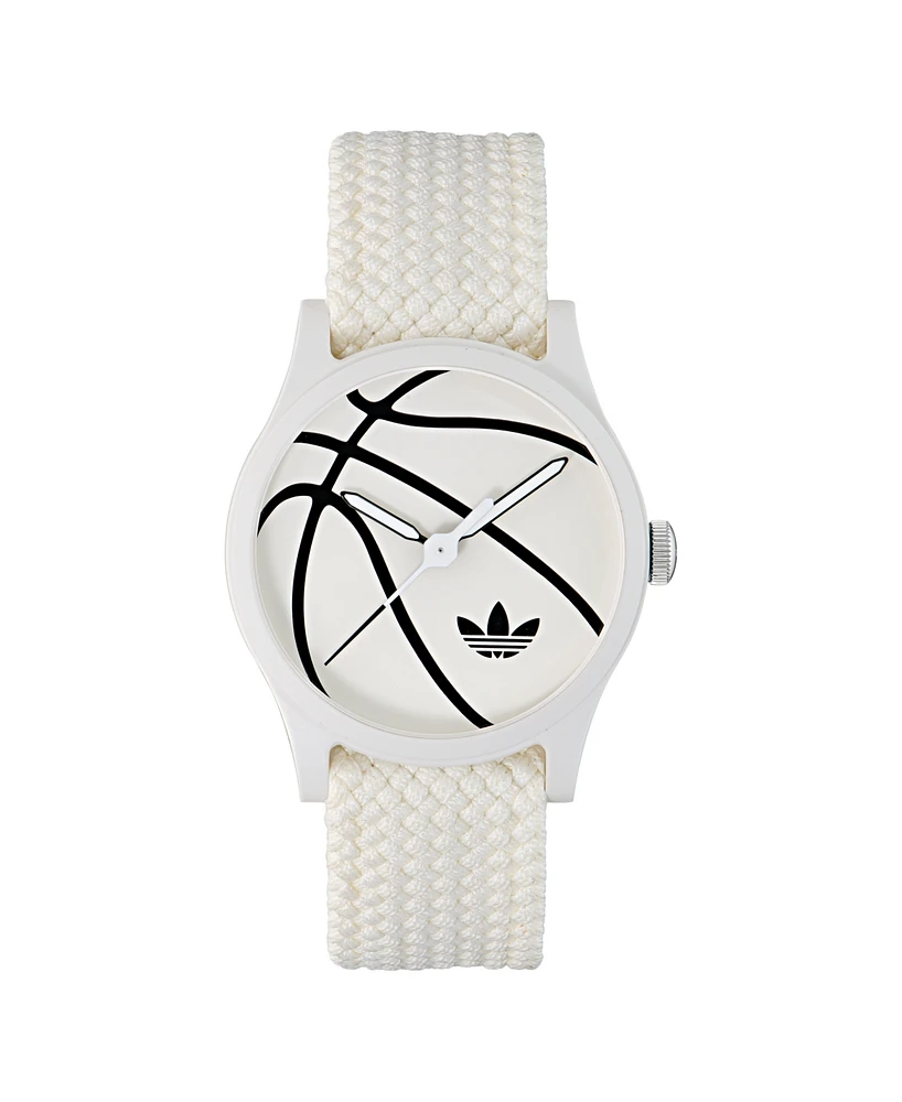 adidas Unisex Analog White Nylon Watch, 39mm