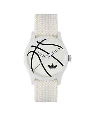 adidas Unisex Analog White Nylon Watch, 39mm