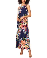 Vince Camuto Women's Printed Keyhole Sleeveless Maxi Dress