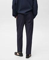 Mango Men's Seersucker Cotton Pants