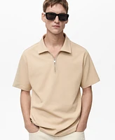 Mango Men's Structured Zip Collar Polo Shirt