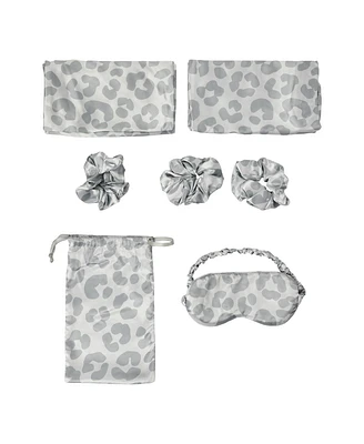 Leopard Spots 5-Pack Pillowcase, Eye Mask, & Scrunchies Set-Standard