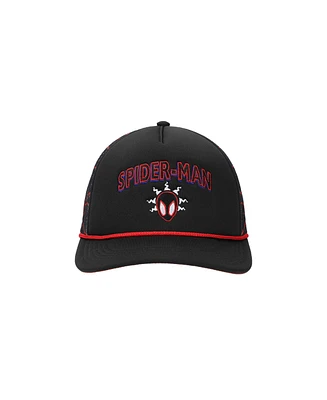Marvel Men's Spider-Man Into The Spider-Verse Miles Morales Spidey Sense Adult Black Trucker Hat