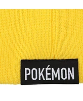 Pokemon Men's Pokemon Pikachu Face Yellow Cuffless Beanie