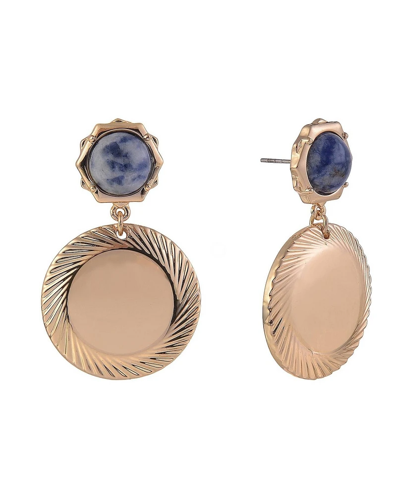 Rachel Rachel Roy Gold Tone Disc Drop Earrings
