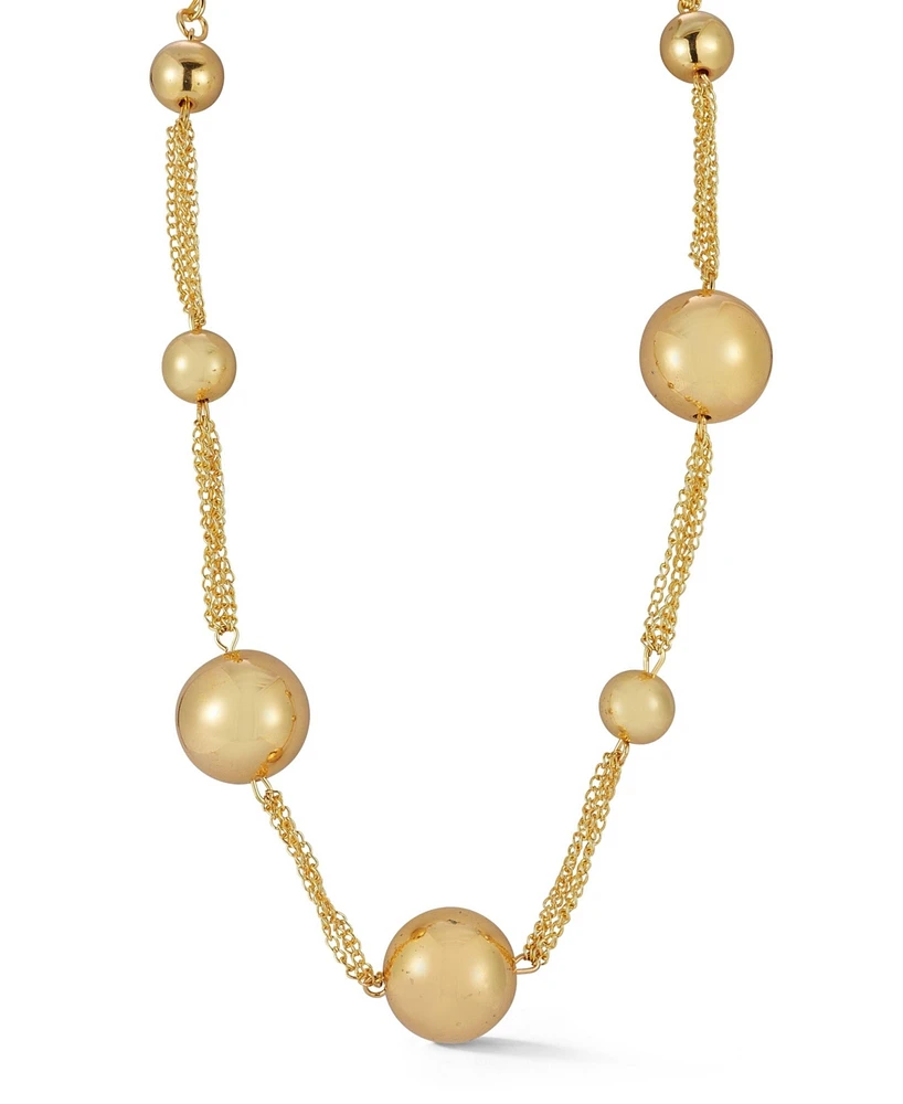 Rachel Zoe Gold Plated Alternating Ball Station Choker Necklace