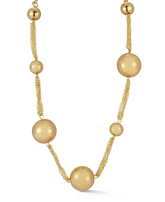 Rachel Zoe Gold Plated Alternating Ball Station Choker Necklace