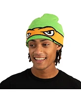 Teenage Mutant Ninja Turtles Men's Tmnt Rolldown Mikey Adult Mesh Eye Green Beanie