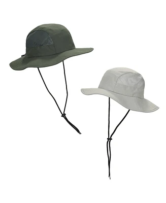 Generic Men's 2-Pack Olive & Light Grey Wide Brim Paddler Sun Hat with Vented Mesh Side Panels