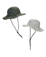 Generic Men's 2-Pack Olive & Light Grey Wide Brim Paddler Sun Hat with Vented Mesh Side Panels