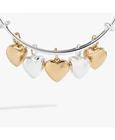 Puffy Heart Multi Charm Bangle Bracelet