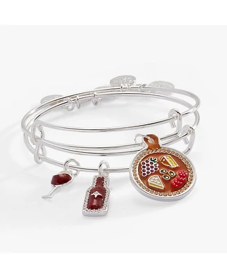 Wine And Cheese Bff Bangle Bracelet Set Of 2