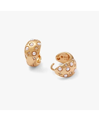 Pearl Basics Accents Huggie Hoop Earrings