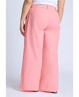 Eloquii Plus Wide Leg Cotton Pant