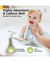 KeaBabies 6-Pack Cami Baby Washcloths for Newborn, Cotton Face Wash Cloths Babies, Soft & Absorbent Bath Towels