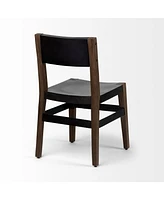 Metal and Wood Open Back Dining Chair for Industrial Style Seating