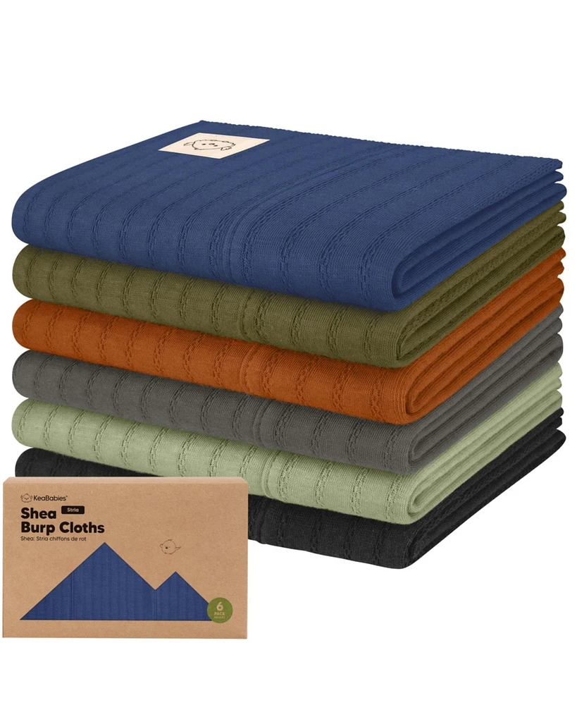KeaBabies Kids 6pk Shea Burp Cloths, Cotton Burping Cloths for Babies, Boys, Girls, Soft & Absorbent Spit Up Rag