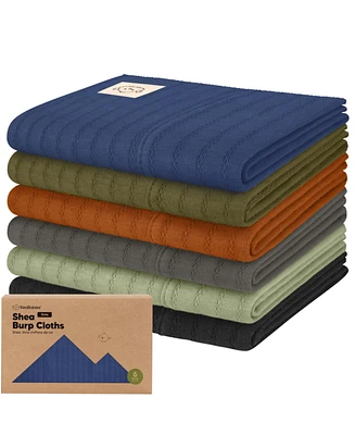 KeaBabies Kids 6pk Shea Burp Cloths, Cotton Burping Cloths for Babies, Boys, Girls, Soft & Absorbent Spit Up Rag