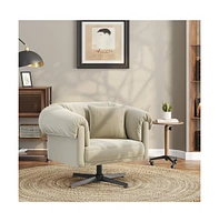 Yaheetech Modern Swivel Velvet Upholstered Armchair