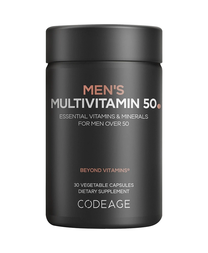 Codeage Men's Multivitamin 50 - Essential Vitamins & Minerals for Men Over 50 - Daily Multivitamins for Men Supplement