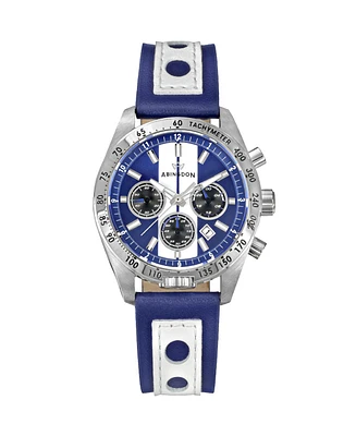 Abingdon Co. Women's Jordan Chronograph Multifunctional Cobra Blue Leather Strap Watch, 40mm