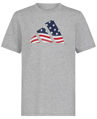adidas Big Boys Short Sleeve Usa Flag Logo T-Shirt